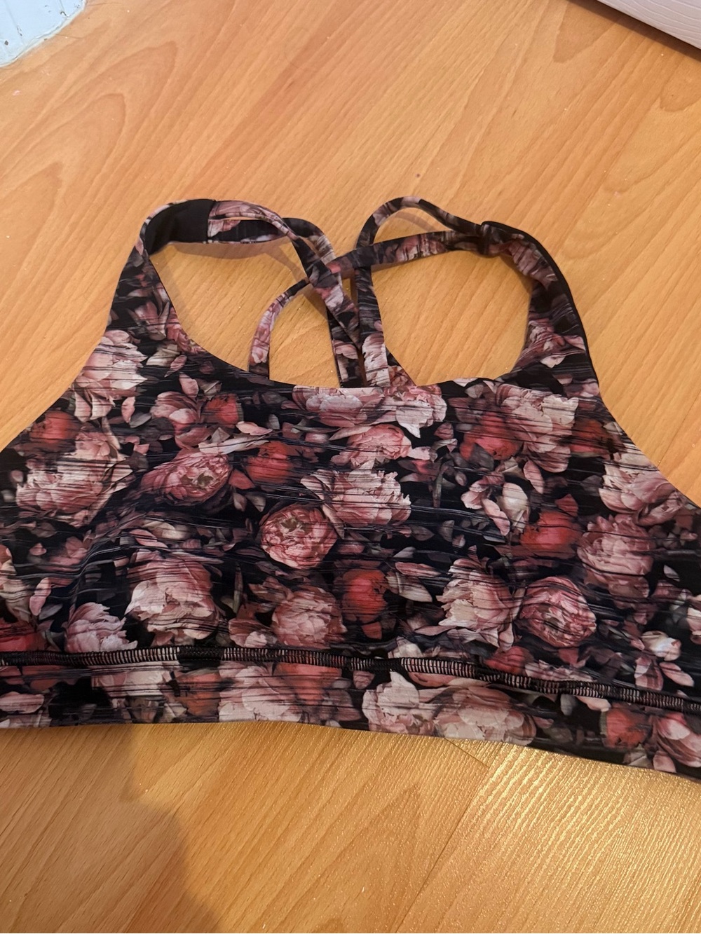 Lululemon energy bra Floral Black & Pink